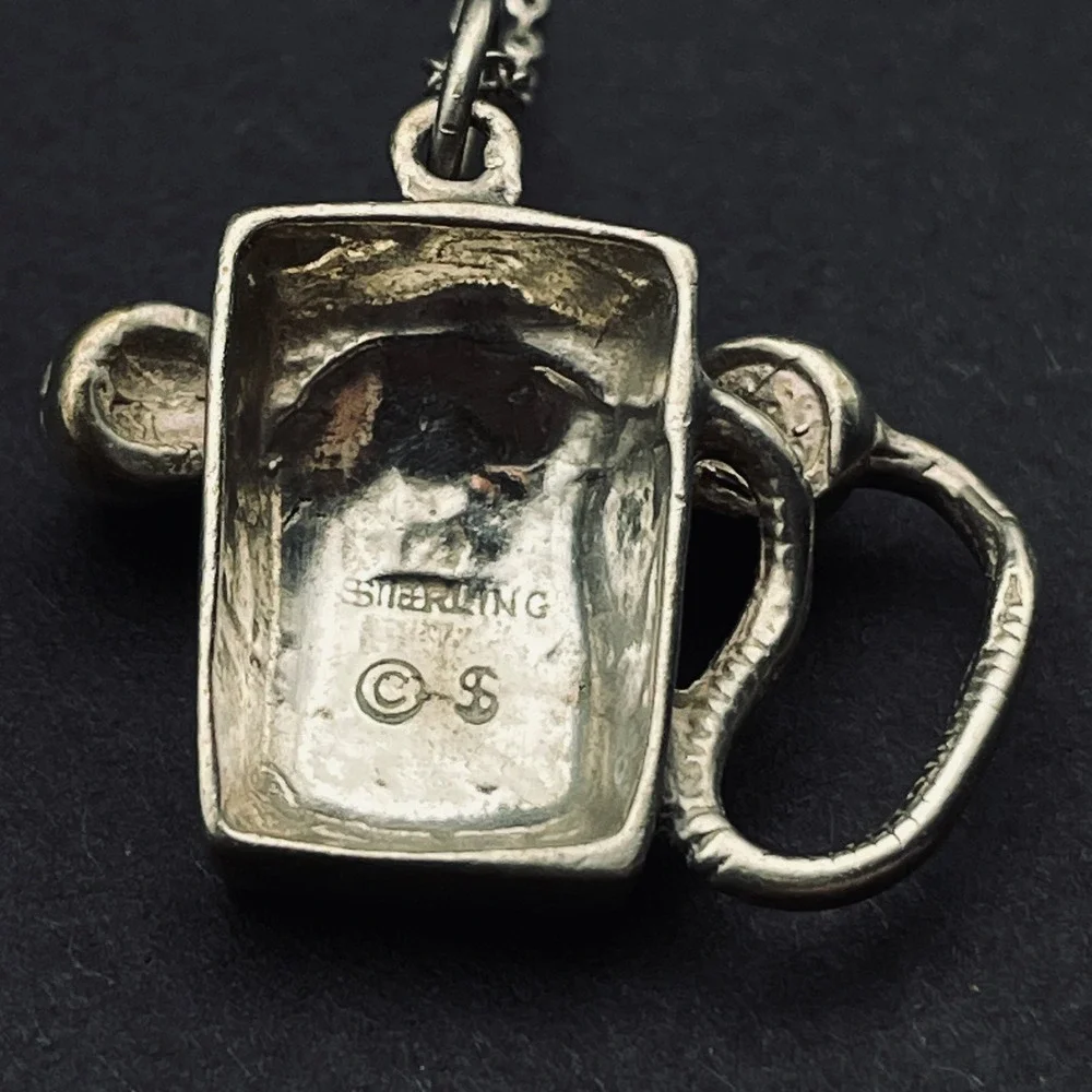 Vintage Sterling Silver‎ Shube Dakota Phone Charm Necklace Minimalist Jewelry